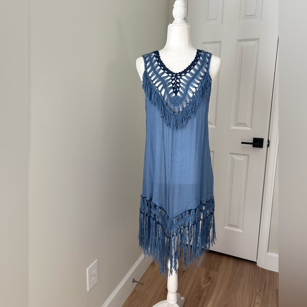 🆕 AMIANI fringed cover up dress
